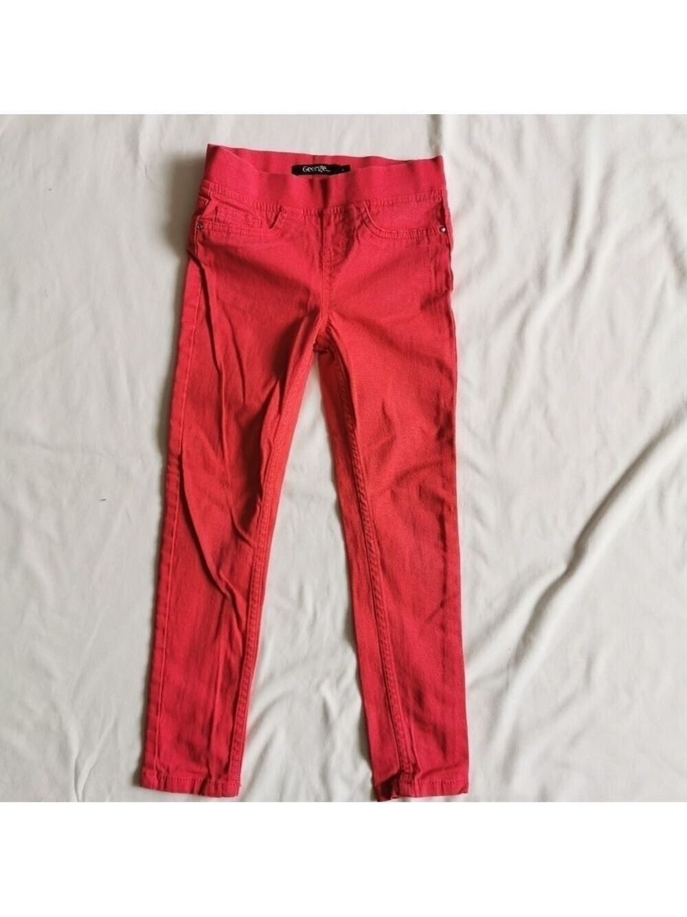 Kids Red jeggings Stretchy Skinny Fit Pull up Size 6